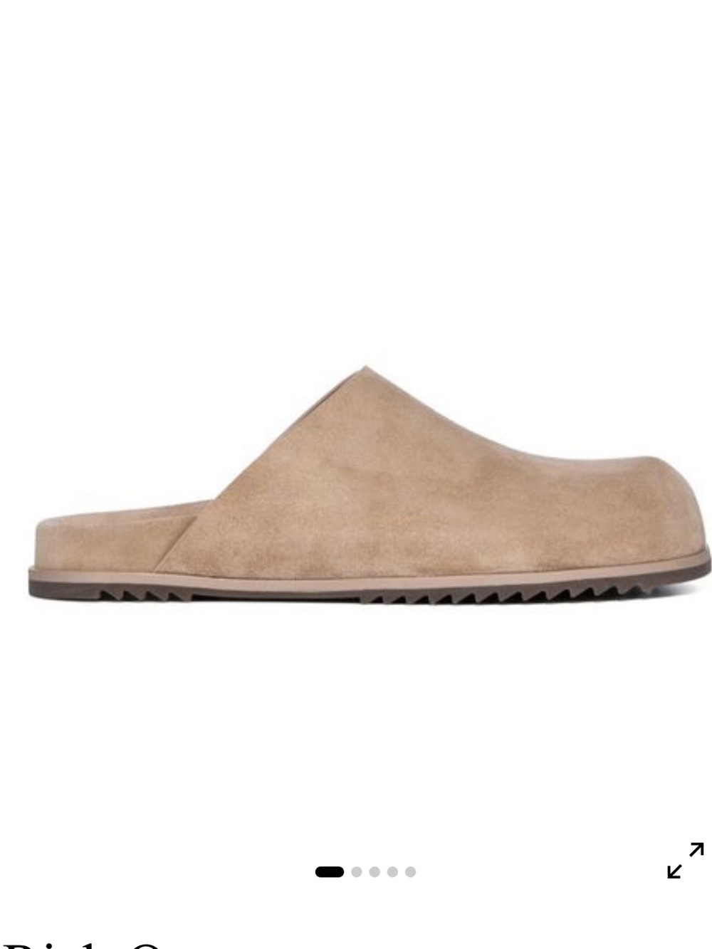 Rick Owens Taupe Suede Slip-On Mules